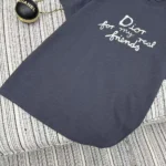 Dior Women DIOR AND HYLTON NEL T-Shirt Relaxed Fit Navy Blue Cotton Jersey