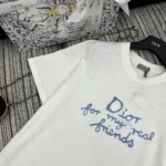 Camiseta Dior AND HYLTON NEL de corte relajado para mujer, jersey de algodón blanco
