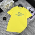 Dior Women DIOR AND HYLTON NEL T-Shirt Relaxed Fit Yellow Cotton Jersey