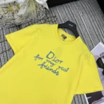 Dior Women DIOR AND HYLTON NEL T-Shirt Relaxed Fit Yellow Cotton Jersey
