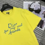 Dior Women DIOR AND HYLTON NEL T-Shirt Relaxed Fit Yellow Cotton Jersey