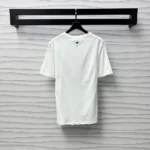 Dior Women Dioramour Embroidered T-Shirt White Cotton and Linen Jersey