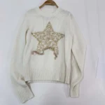 Dior Women Embroidered Sweater Ecru Cashmere Knit-514S57G0027