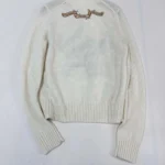 Dior Women Embroidered Sweater Ecru Cashmere Knit-514S57G0027
