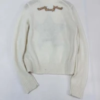 Dior Women Embroidered Sweater Ecru Cashmere Knit-514S57G0027 (1)