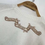 Dior Women Embroidered Sweater Ecru Cashmere Knit-514S57G0027