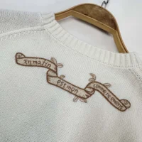 Dior Women Embroidered Sweater Ecru Cashmere Knit-514S57G0027 (1)