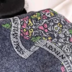 Dior Women Embroidered Sweater Gray Cashmere Knit 514S57A002