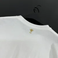 Dior Women Embroidered T-Shirt White Cotton Jersey with Gold-Tone Dior Astral Motif (1)