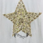 Dior Women Embroidered T-Shirt White Cotton and Linen Jersey with Gold-Tone Dior Around the World Motif