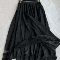 Dior Women Flared Mid-Length Skirt Black Dior Chardons Cotton-Blend Lace (1)
