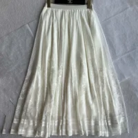 Dior Women Flared Mid-Length Skirt Ecru Dior Chardons Cotton-Blend Lace (1)