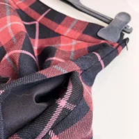 Dior Women Flared Mid-Length Skirt Pink Gray and White Check’n’Dior Virgin Wool (1)