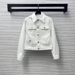 Dior Men Jacket Ecru Cotton Denim with Gold-Tone Dior Astral Motif