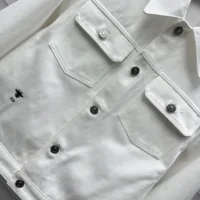 Dior Men Jacket White Cotton Denim with Gold-Tone Dior Around the World Motif (1)