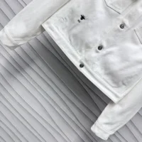 Dior Men Jacket White Cotton Denim with Gold-Tone Dior Around the World Motif (1)