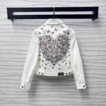 Dior Men Jacket Ecru Cotton Denim with Gold-Tone Dior Astral Motif