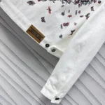 Dior Men Jacket Ecru Cotton Denim with Gold-Tone Dior Astral Motif