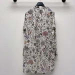 Blusa larga Dior para mujer, de muselina de algodón blanca con motivo multicolor Dior Cabinet de Curiosités