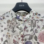 Blusa larga Dior para mujer, de muselina de algodón blanca con motivo multicolor Dior Cabinet de Curiosités