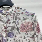 Blusa larga Dior para mujer, de muselina de algodón blanca con motivo multicolor Dior Cabinet de Curiosités