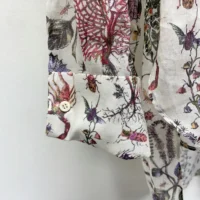 Dior Women Long Blouse White Cotton Muslin with Multicolor Dior Cabinet de Curiosités Motif (1)
