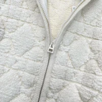 Dior Women Macrocannage Zipped Cardigan Ecru Wool- and Cashmere-Blend Knit (1)