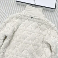 Dior Women Macrocannage Zipped Cardigan Ecru Wool- and Cashmere-Blend Knit (1)