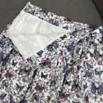 Gonna svasata di media lunghezza da donna Dior in mussola di cotone bianca con motivo papillon Toile de Jouy multicolore