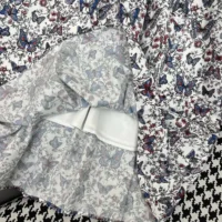 Dior Women Mid-Length Flared Skirt White Cotton Muslin with Multicolor Toile de Jouy Papillon Motif (1)