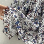 Dior Women Mid-Length Pleated Skirt White Lightweight Cotton Denim 522J04A3064