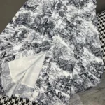 Dior Women Mid-Length Shirtdress White Cotton and Silk Poplin with Blue Toile de Jouy Scotland Motif