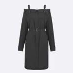 Dior Women Shirtdress Black Lightweight Cotton and Silk Poplin