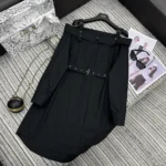 Dior Women Shirtdress Black Lightweight Cotton and Silk Poplin