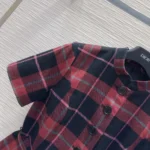 Dior Women Short Belted Dress Pink Gray and White Check’n’Dior Virgin Wool