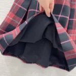 Dior Women Short Belted Dress Pink Gray and White Check’n’Dior Virgin Wool