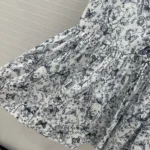 Dior Women Short Dress White Cotton Muslin with Blue Toile de Jouy Papillon Motif