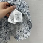 Dior Women Short Dress White Cotton Muslin with Blue Toile de Jouy Papillon Motif