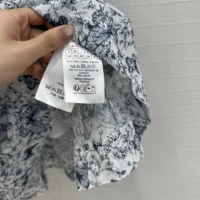Dior Women Short Dress White Cotton Muslin with Blue Toile de Jouy Papillon Motif (1)