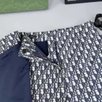 Falda pantalón Dior para mujer en tafetán técnico jacquard azul con motivo Dior Oblique