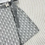 Dior Damen Skort Grauer technischer Taft-Jacquard mit Dior Oblique-Motiv
