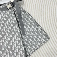 Dior Women Skort Gray Technical Taffeta Jacquard with Dior Oblique Motif (1)