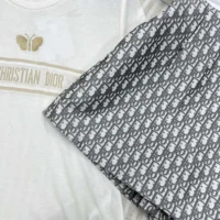 Dior Women Skort Gray Technical Taffeta Jacquard with Dior Oblique Motif (1)