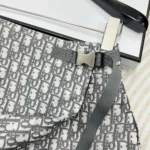 Dior Damen Skort Grauer technischer Taft-Jacquard mit Dior Oblique-Motiv