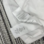 Dior Women T-Shirt White Cotton and Linen Jersey with Gray Christian Dior Papillon Motif