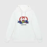 Gucci Men G 1921 Logo Print Cotton Hoodie-White