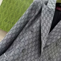 Gucci Men GG Wool Jacquard Jacket-Grey (1)