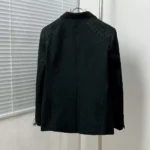 Gucci Men Gucci Checkered Oversized Blazer-Black