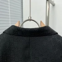 Gucci Men Gucci Checkered Oversized Blazer-Black (1)