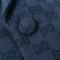 Gucci Men Gucci Checkered Oversized Blazer-Navy (1)
